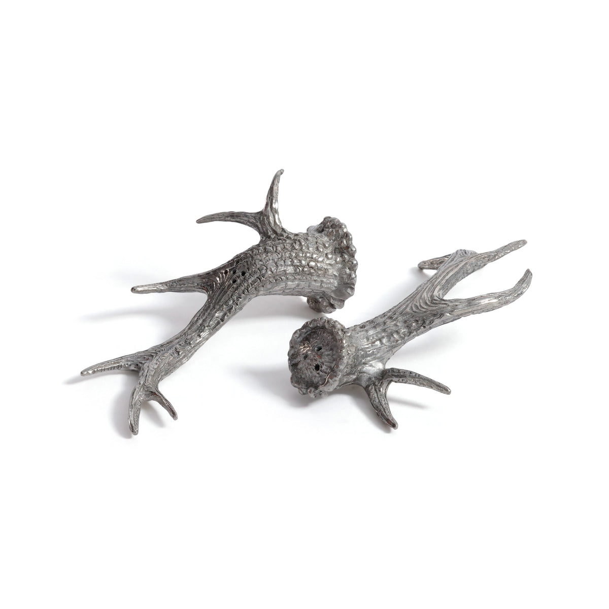 St. Anton Pewter Antler Salt & Pepper Shaker Set | Bone & Brass
