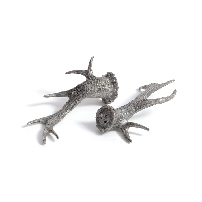 St. Anton Pewter Antler Salt & Pepper Shaker Set | Bone & Brass