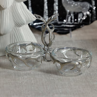 St. Anton Pewter & Glass Condiment Set - Dish Detail | Bone & Brass