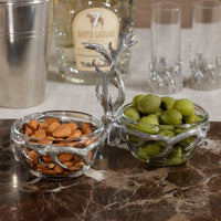 St. Anton Pewter & Glass Condiment Set - Dish Top View | Bone & Brass