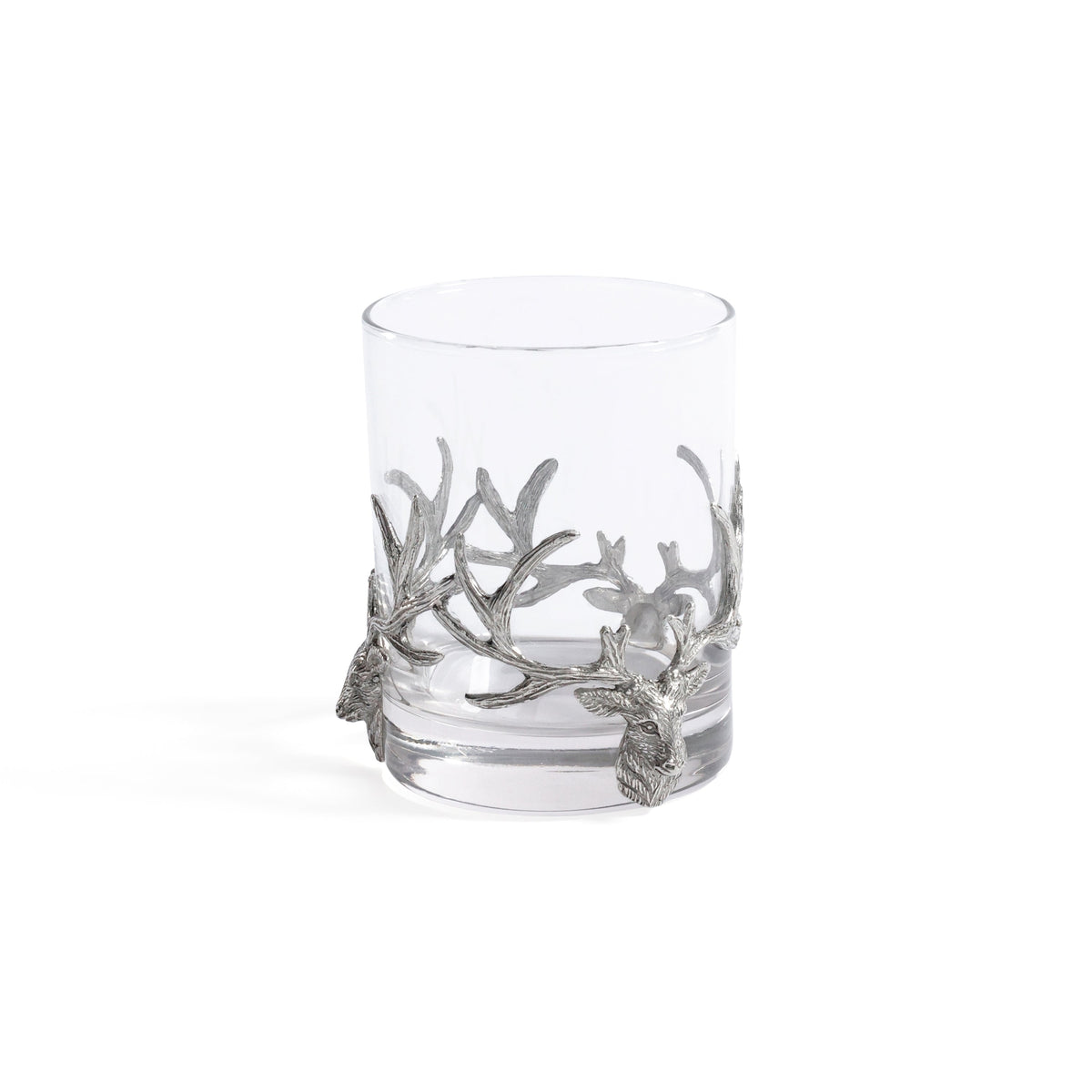 St. Anton Pewter & Glass Rock Glass, 13.02oz - Glass Side View | Bone & Brass