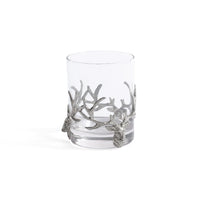 St. Anton Pewter & Glass Rock Glass, 13.02oz - Glass Side View | Bone & Brass
