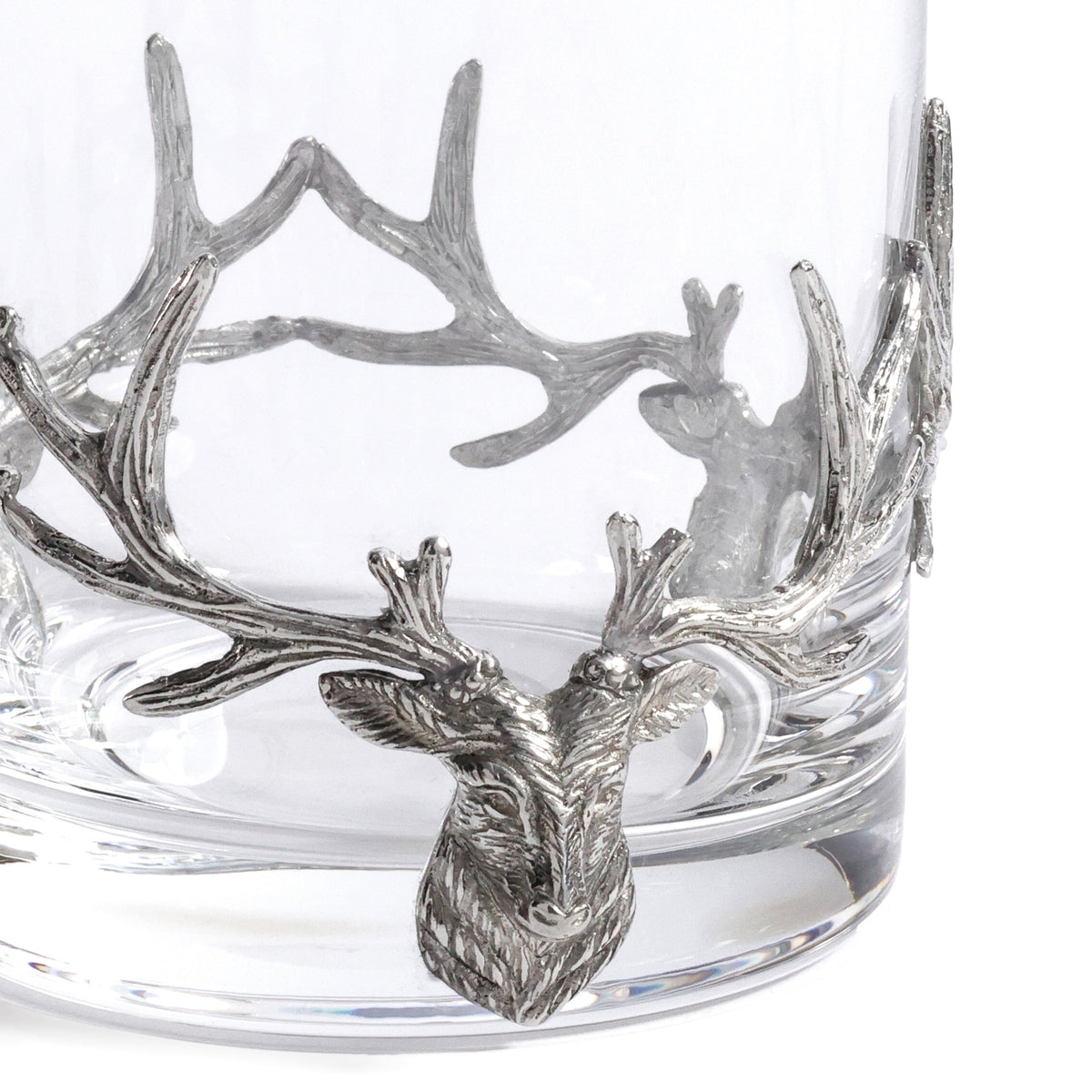 St. Anton Pewter & Glass Rock Glass, 13.02oz - Glass Close Up | Bone & Brass
