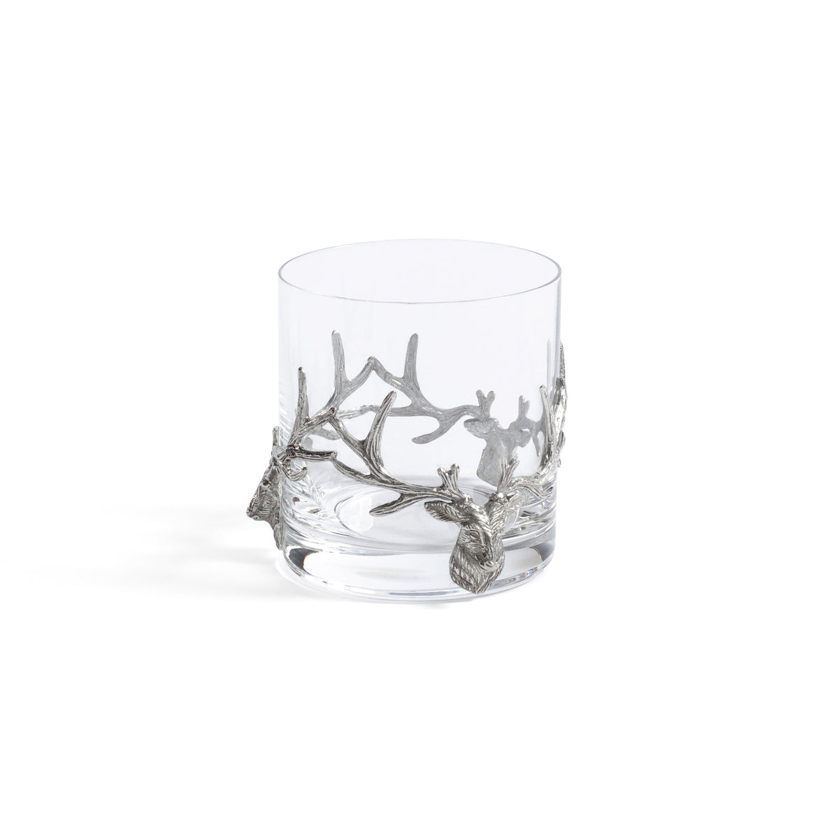 St. Anton Pewter & Glass Rock Glass, 9.47oz - Glass Side View | Bone & Brass