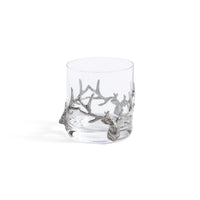 St. Anton Pewter & Glass Rock Glass, 9.47oz - Glass Side View | Bone & Brass