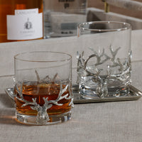 St. Anton Pewter & Glass Rock Glass, 9.47oz - Glass View | Bone & Brass