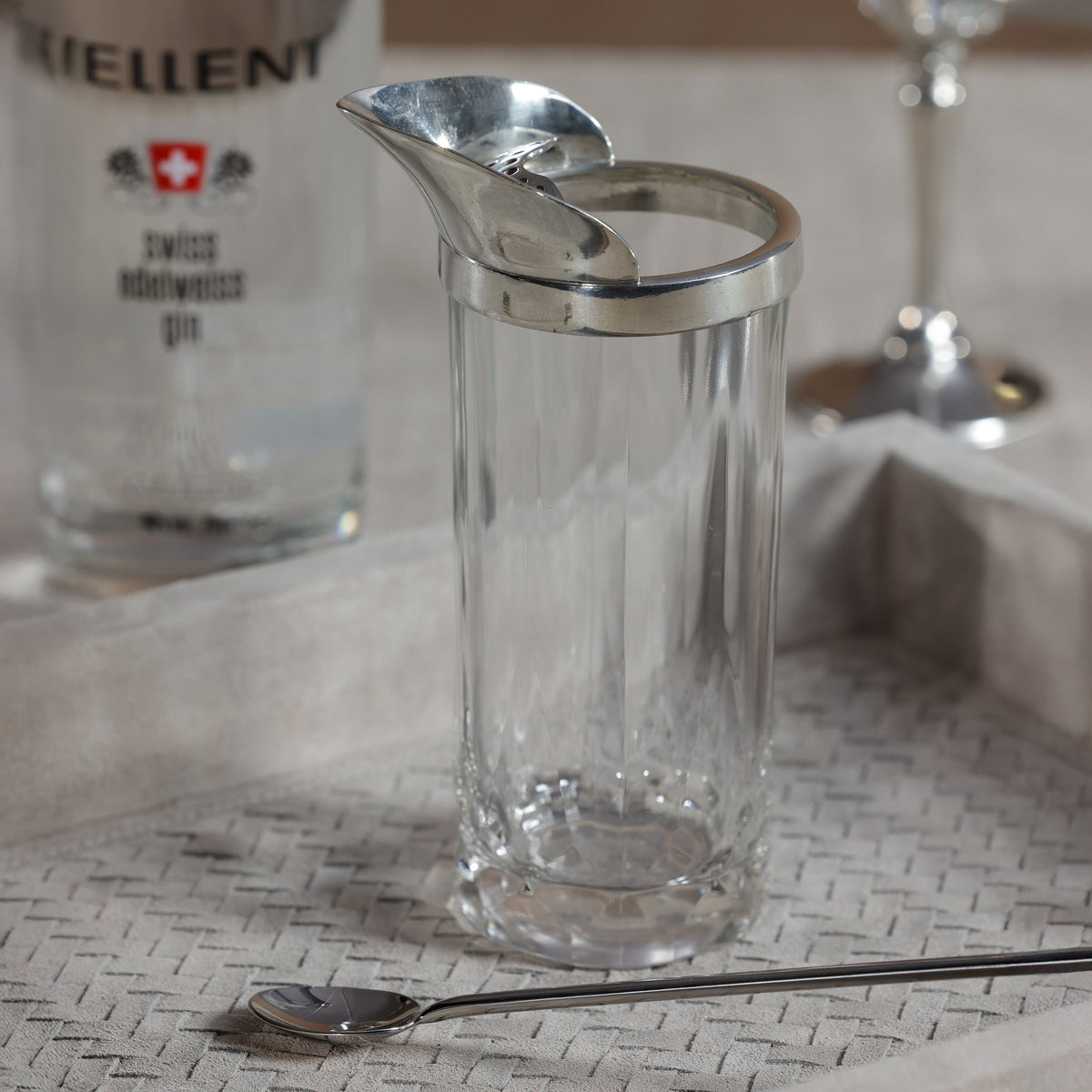 St. Anton Pewter & Glass Shaker Stirrer - Bar Set Detail | Bone & Brass
