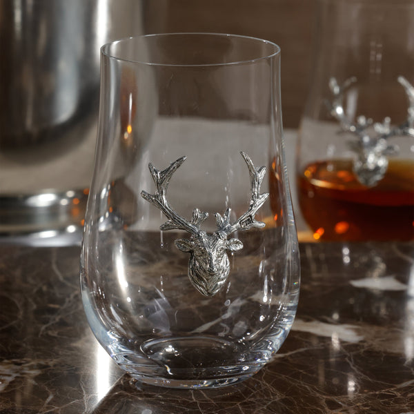 St. Anton Pewter & Glass Stemless Wine Glass - Glass Detail | Bone & Brass