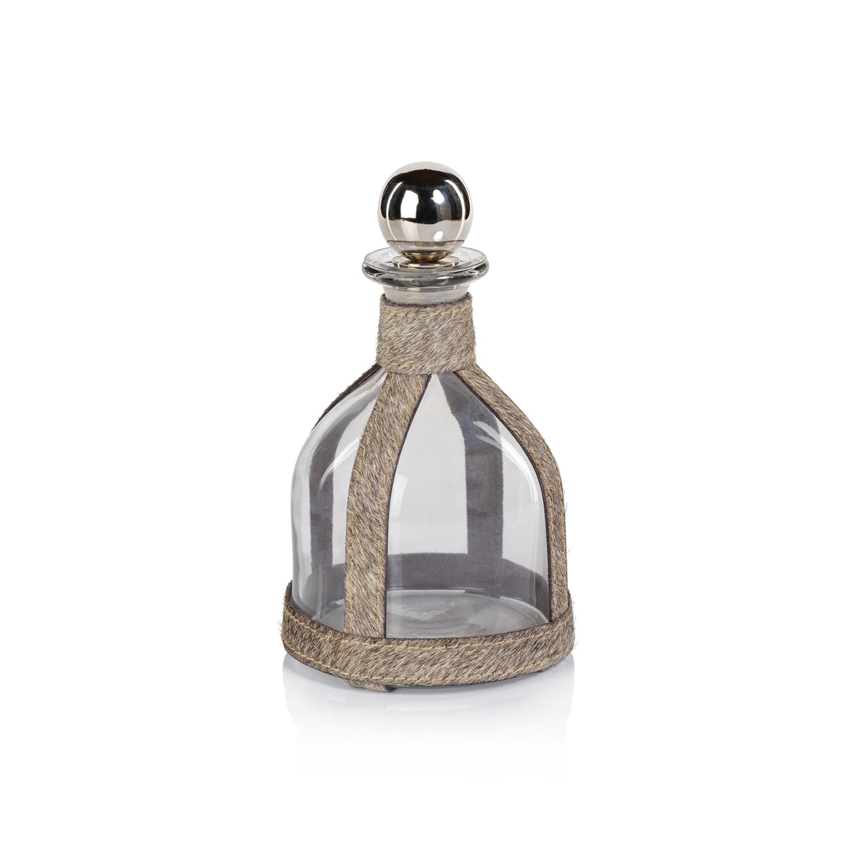 St. Moritz Hair-On-Hide Leather Decanter Stopper | Bone & Brass