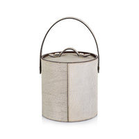 St. Moritz Hair-On-Hide Leather Insulated Ice Bucket - Bucket Handle Detail | Bone & Brass