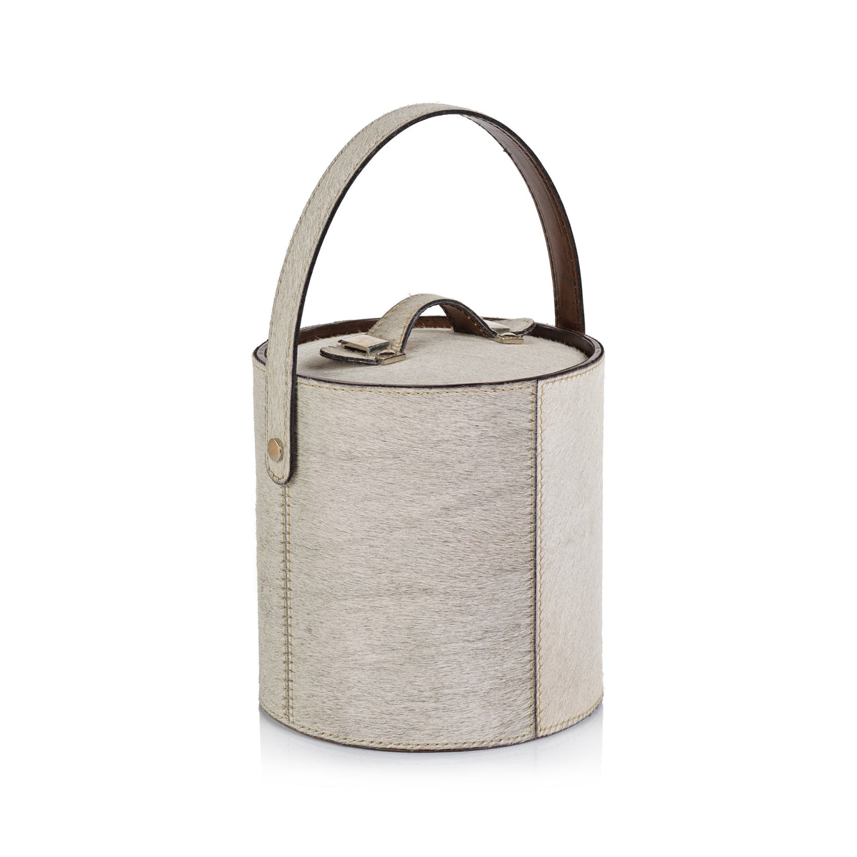 St. Moritz Hair-On-Hide Leather Insulated Ice Bucket | Bone & Brass
