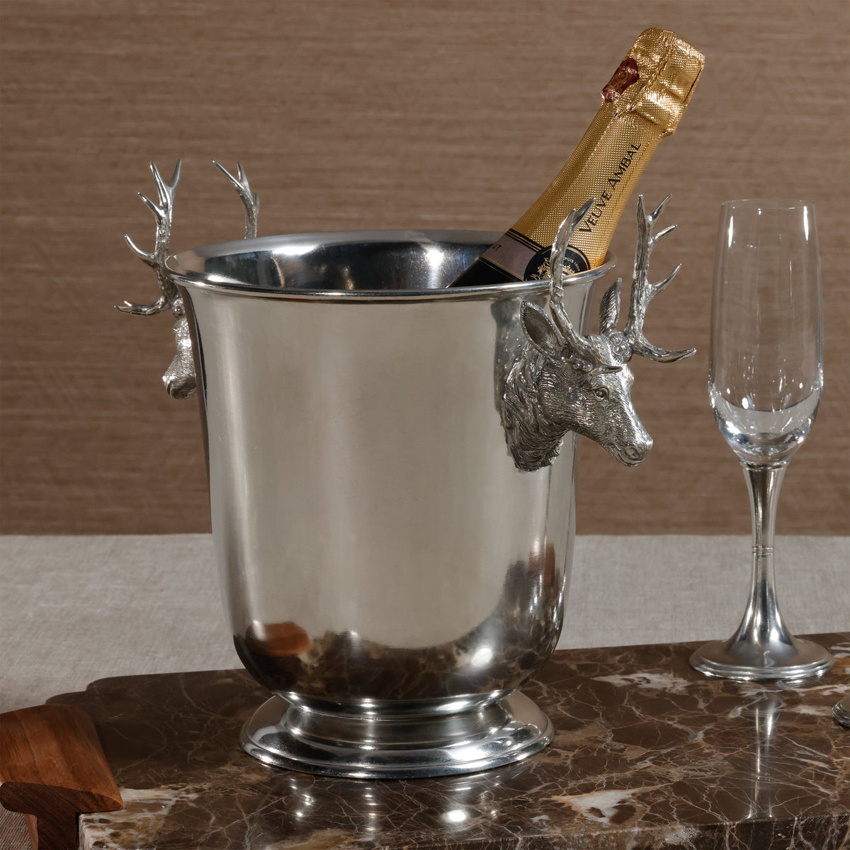 St. Moritz Pewter Champagne Ice Bucket - Wine Bucket Detail | Bone & Brass