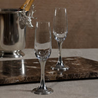 St. Moritz Pewter & Glass Champagne Flute - Glass Detail | Bone & Brass