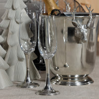 St. Moritz Pewter & Glass Champagne Flute - Glass Stem Detail | Bone & Brass