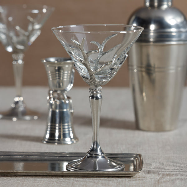 St. Moritz Pewter & Glass Martini Glass - Glass Detail | Bone & Brass