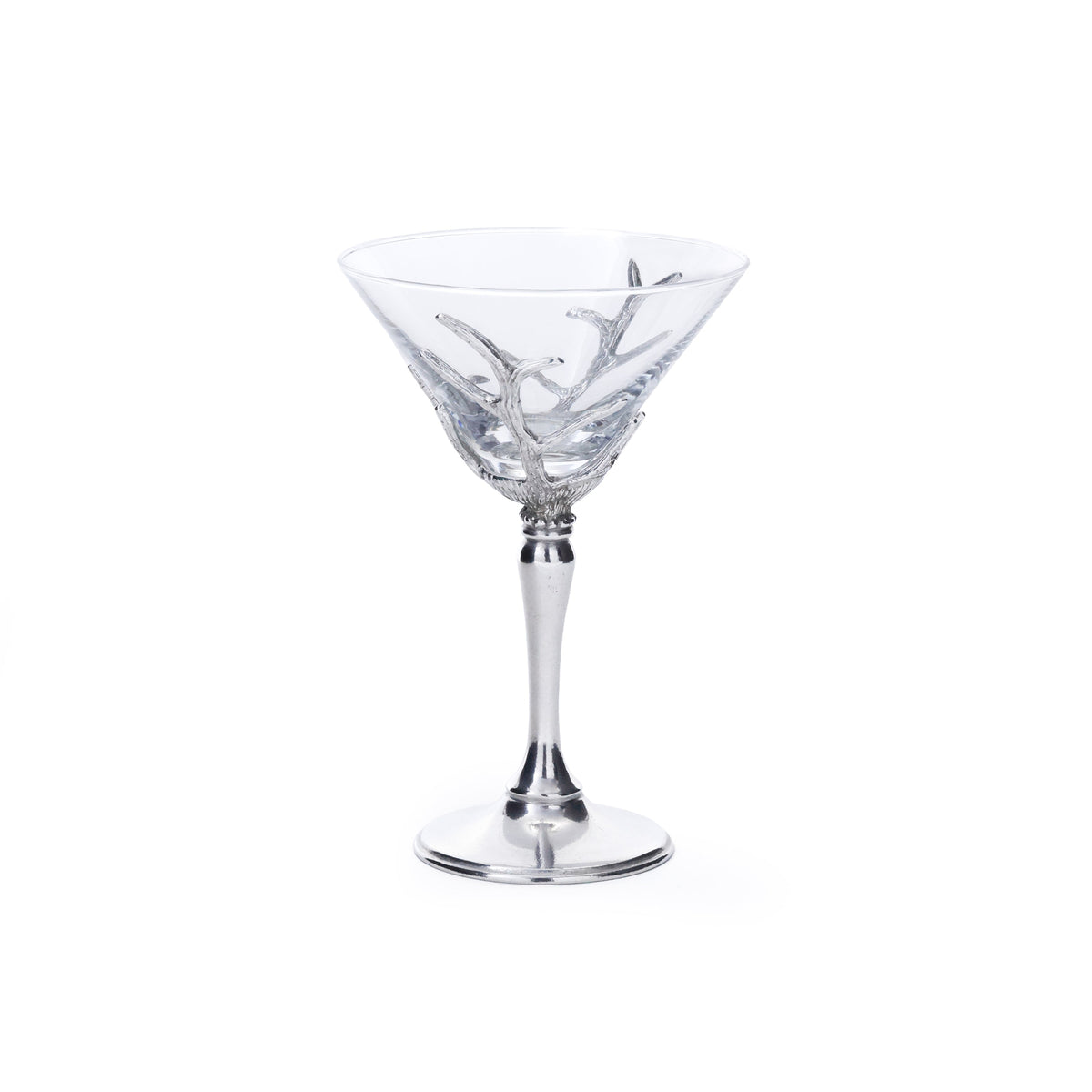 St. Moritz Pewter & Glass Martini Glass | Bone & Brass