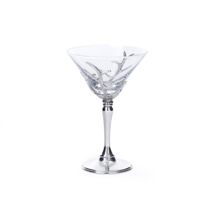 St. Moritz Pewter & Glass Martini Glass | Bone & Brass
