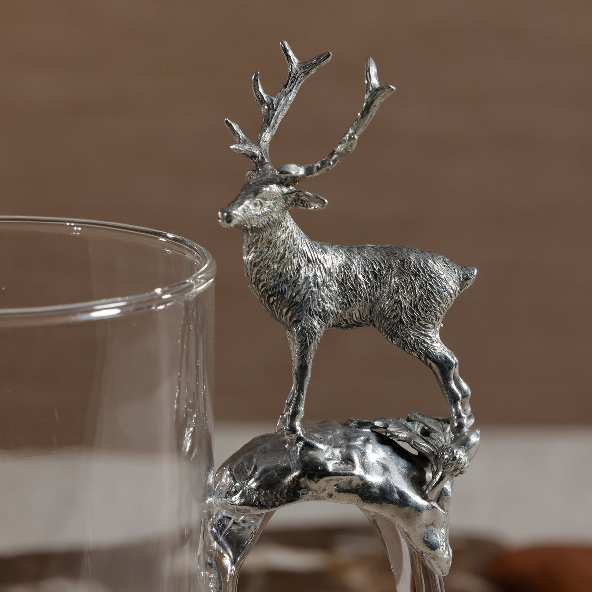 St. Moritz Pewter & Glass Pitcher - Pitcher Side View | Bone & Brass