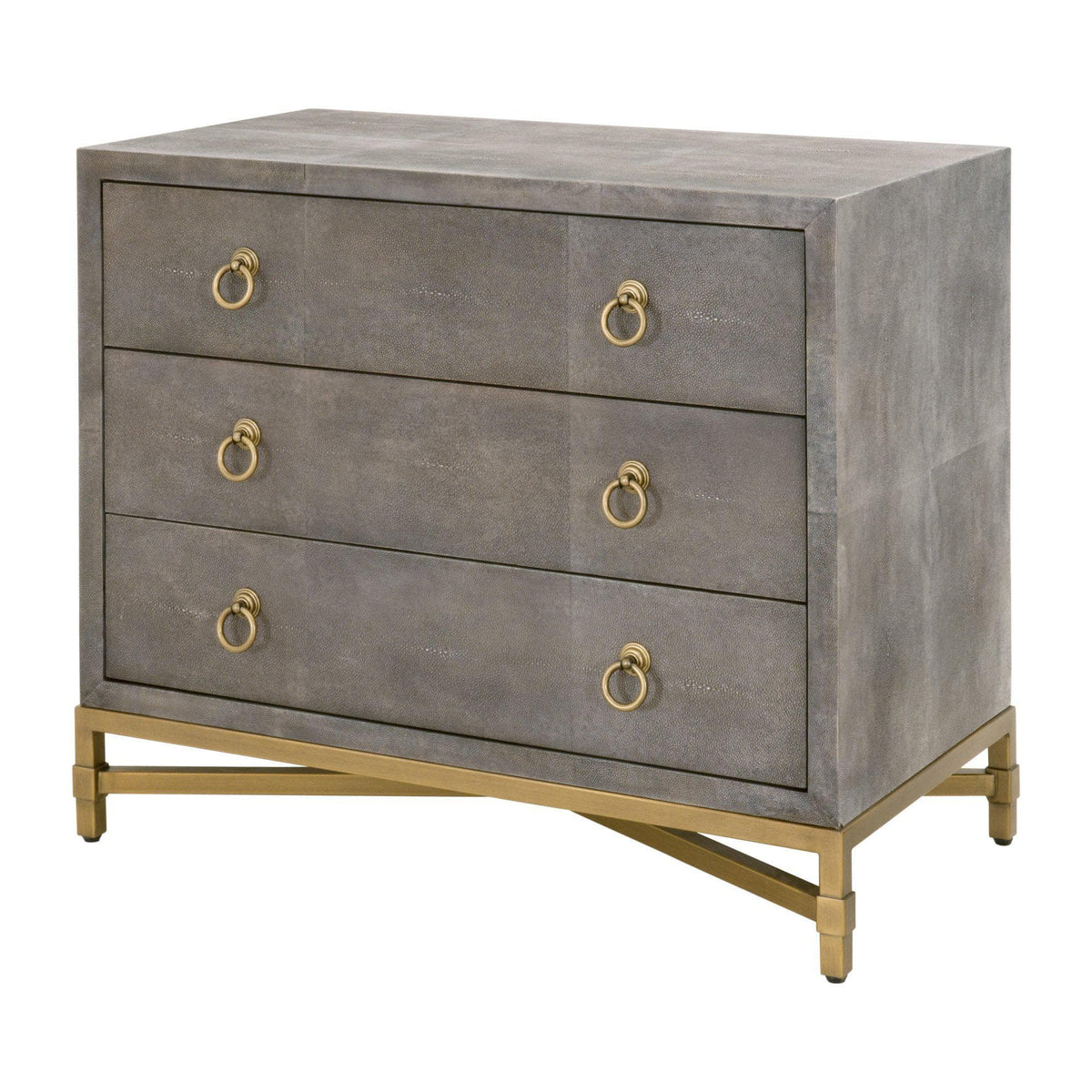 Stacey Gray Shagreen 3-Drawer Nightstand - Nightstand Top View | Bone & Brass