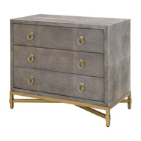 Stacey Gray Shagreen 3-Drawer Nightstand - Nightstand Top View | Bone & Brass