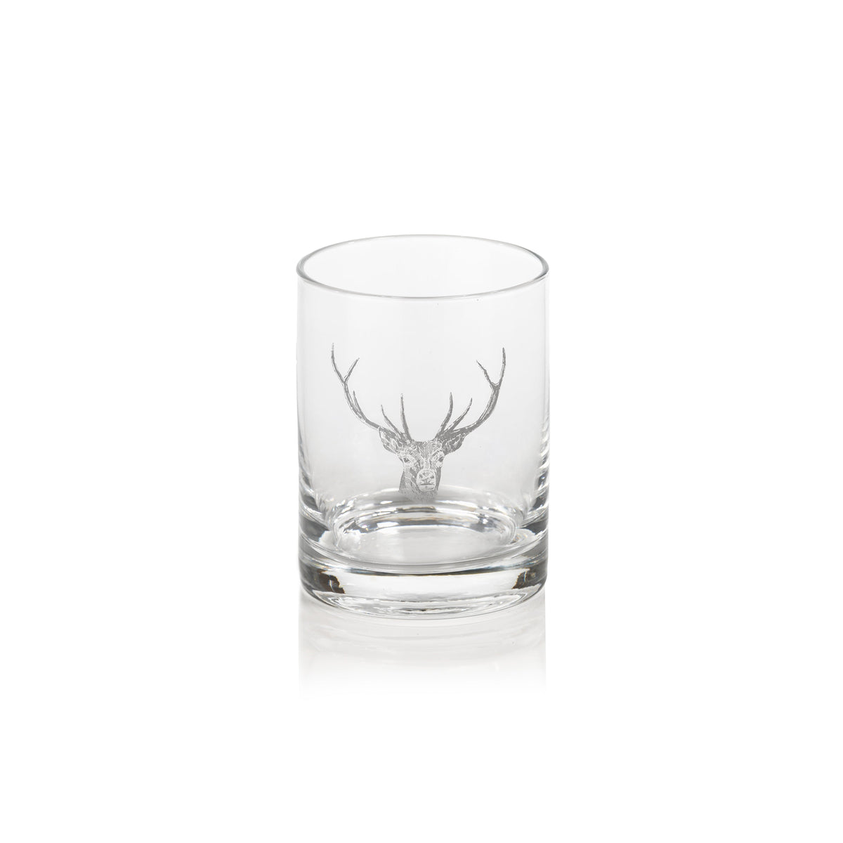 Stag Head Double Old Fashioned Glasses, Set 6 | Bone & Brass