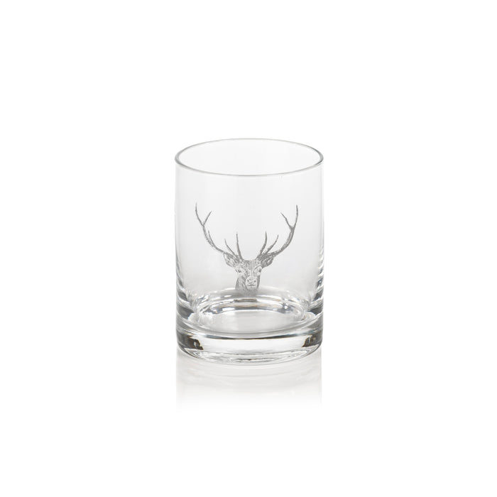 Stag Head Double Old Fashioned Glasses, Set 6 | Bone & Brass