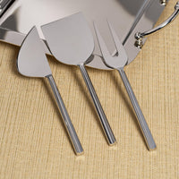 Stanley Polished Stainless Steel Cheese Knife Set - Knife Handle Detail | Bone & Brass