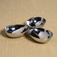 Stanley Polished Stainless Steel Triple Nut Serving Bowl - Bowl Detail | Bone & Brass