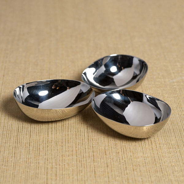 Stanley Polished Stainless Steel Triple Nut Serving Bowl - Bowl Detail | Bone & Brass