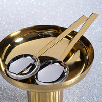 Stanley Two-Tone Polished Salad Server Set - Set Detail | Bone & Brass