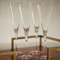 Stella Optic Champagne Flutes, Set 4 - Glass Detail | Bone & Brass