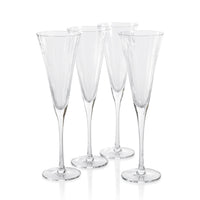 Stella Optic Champagne Flutes, Set 4 - Glass Stem Detail | Bone & Brass
