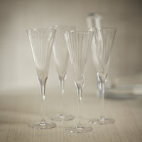 Stella Optic Champagne Flutes, Set 4 - Glass Bowl Detail | Bone & Brass