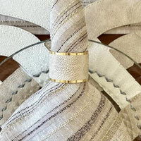Stingray Vinyl Napkin Rings | Pearl or Gray, Set 4 - Ring Detail | Bone & Brass