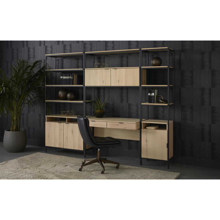 Stinson Black Leather Office Chair - Chair Side View | Bone & Brass