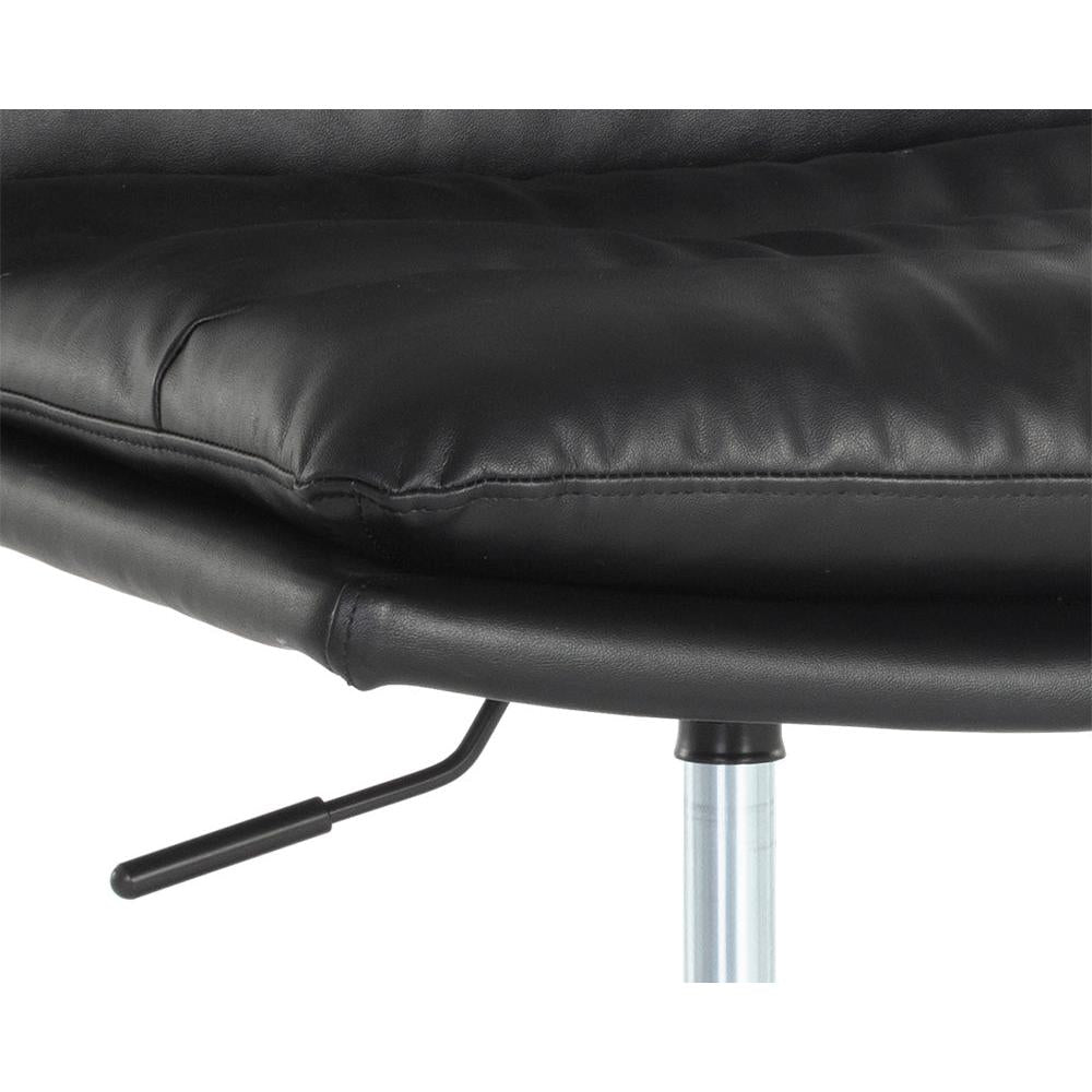 Stinson Black Leather Office Chair - Chair Detail | Bone & Brass