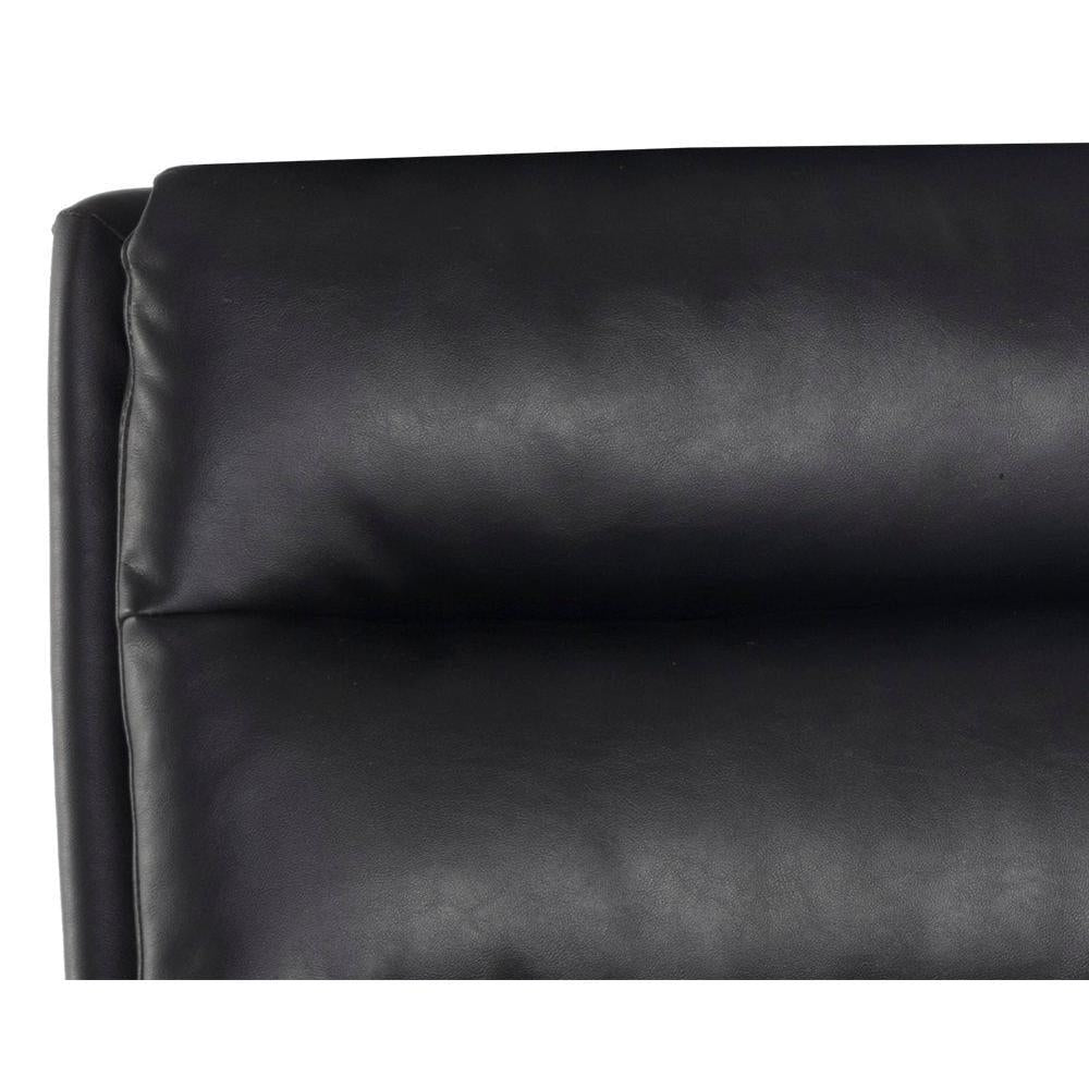 Stinson Black Leather Office Chair - Chair Upholstery Detail | Bone & Brass