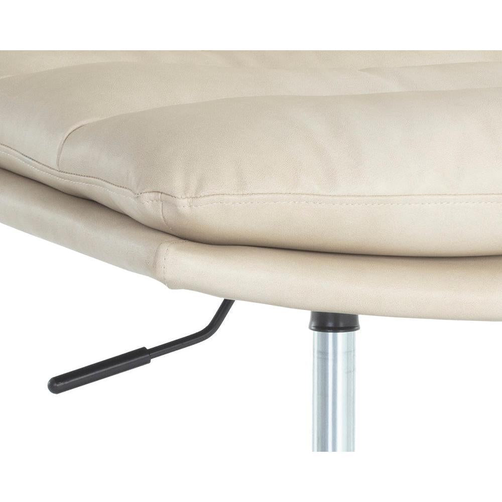 Stinson Cream Leather & Teak Office Chair - Chair View | Bone & Brass