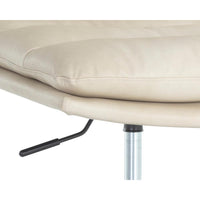 Stinson Cream Leather & Teak Office Chair - Chair View | Bone & Brass