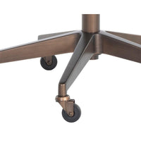 Stinson Cream Leather & Teak Office Chair - Chair Detail | Bone & Brass