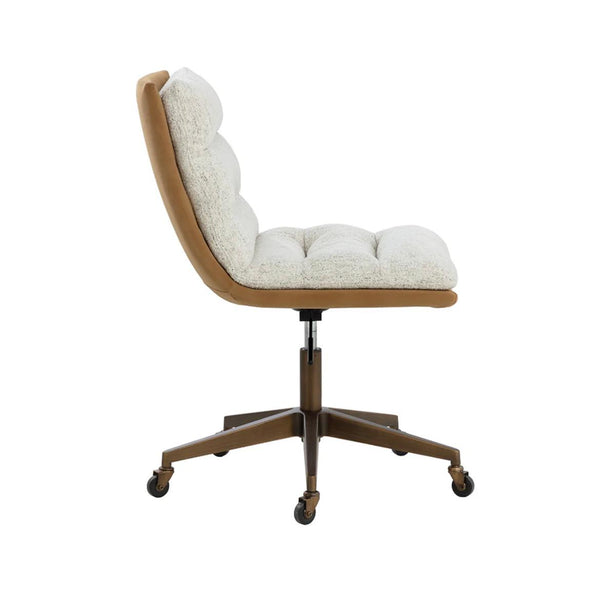 Stinson Ivory & Camel Office Chair - Chair Detail | Bone & Brass