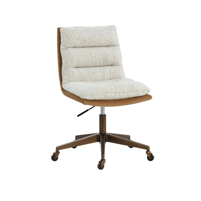 Stinson Ivory & Camel Office Chair | Bone & Brass