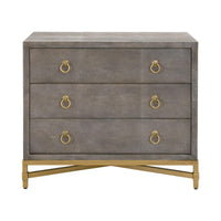 Stacey Gray Shagreen 3-Drawer Nightstand