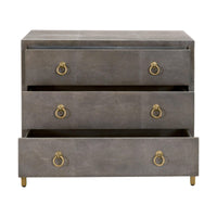 Stacey Gray Shagreen 3-Drawer Nightstand