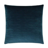 Stream Navy Throw Pillow, a 24x24 inch square polyester accent pillow with subtle wavy texture.