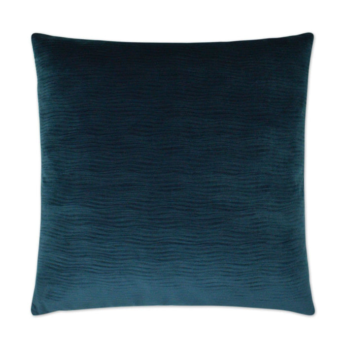 Stream Navy Throw Pillow, a 24x24 inch square polyester accent pillow with subtle wavy texture.