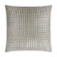 Luxury 24x24 inch grey polyester viscose throw pillow with a textured grid pattern.
