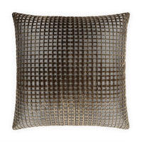 Luxury 24" x 24" Success decorative throw pillow with a textured brown and gray grid pattern.