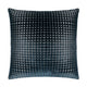 Luxury 24"x24" square decorative throw pillow in dark teal polyester-viscose with a textured grid pattern.