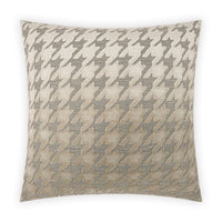 Beige Mist throw pillow with a subtle houndstooth pattern, 24x24, cotton front, tailored finish.